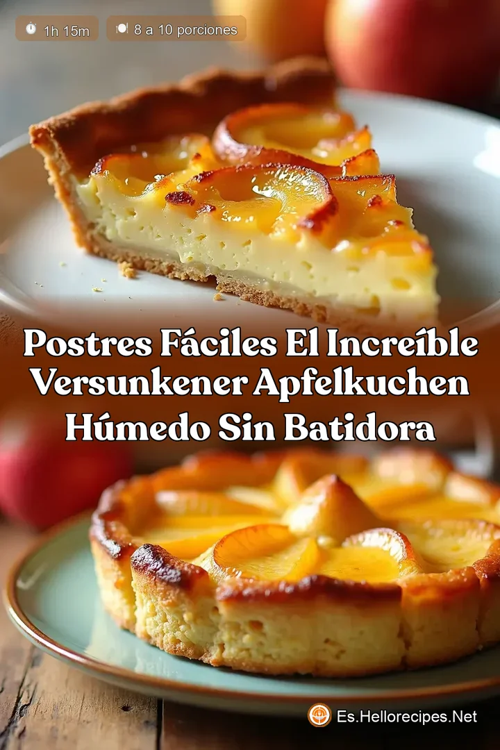 Postres F&aacute;ciles El Incre&iacute;ble Versunkener Apfelkuchen H&uacute;medo Sin Batidora