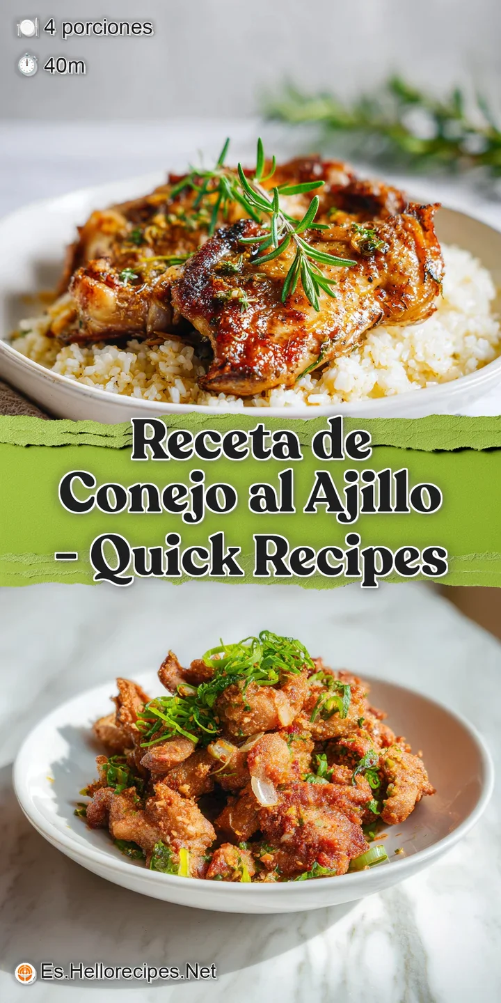 Close-up of succulent, tender rabbit chunks with infused garlic and a hint of parsley.