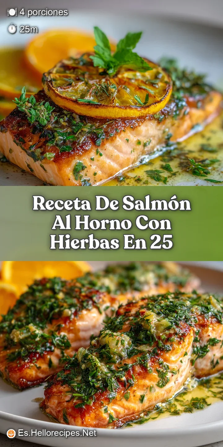 Close-up of herbed baked salmon showing moist texture, golden crust, and fragrant herbs. A healthy and appetizing detail s...