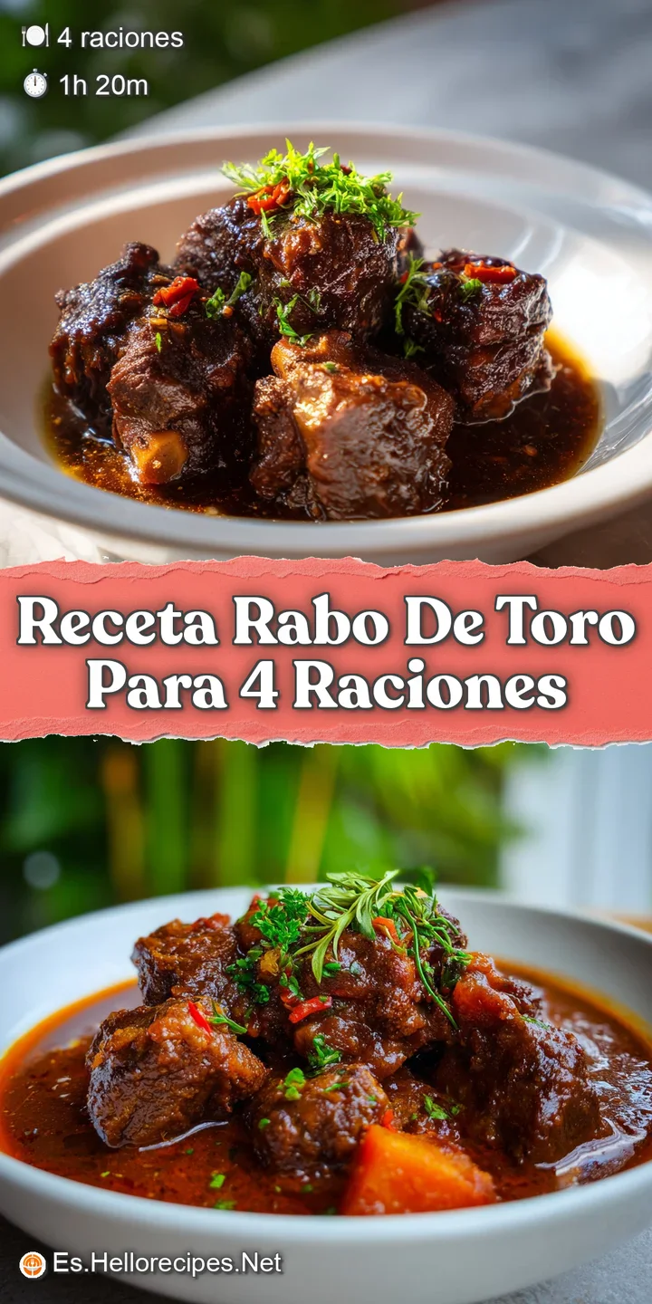 Close-up of tender, fall-off-the-bone oxtail, bathed in a deep, mahogany-colored sauce. Rich, savory, and irresistible.