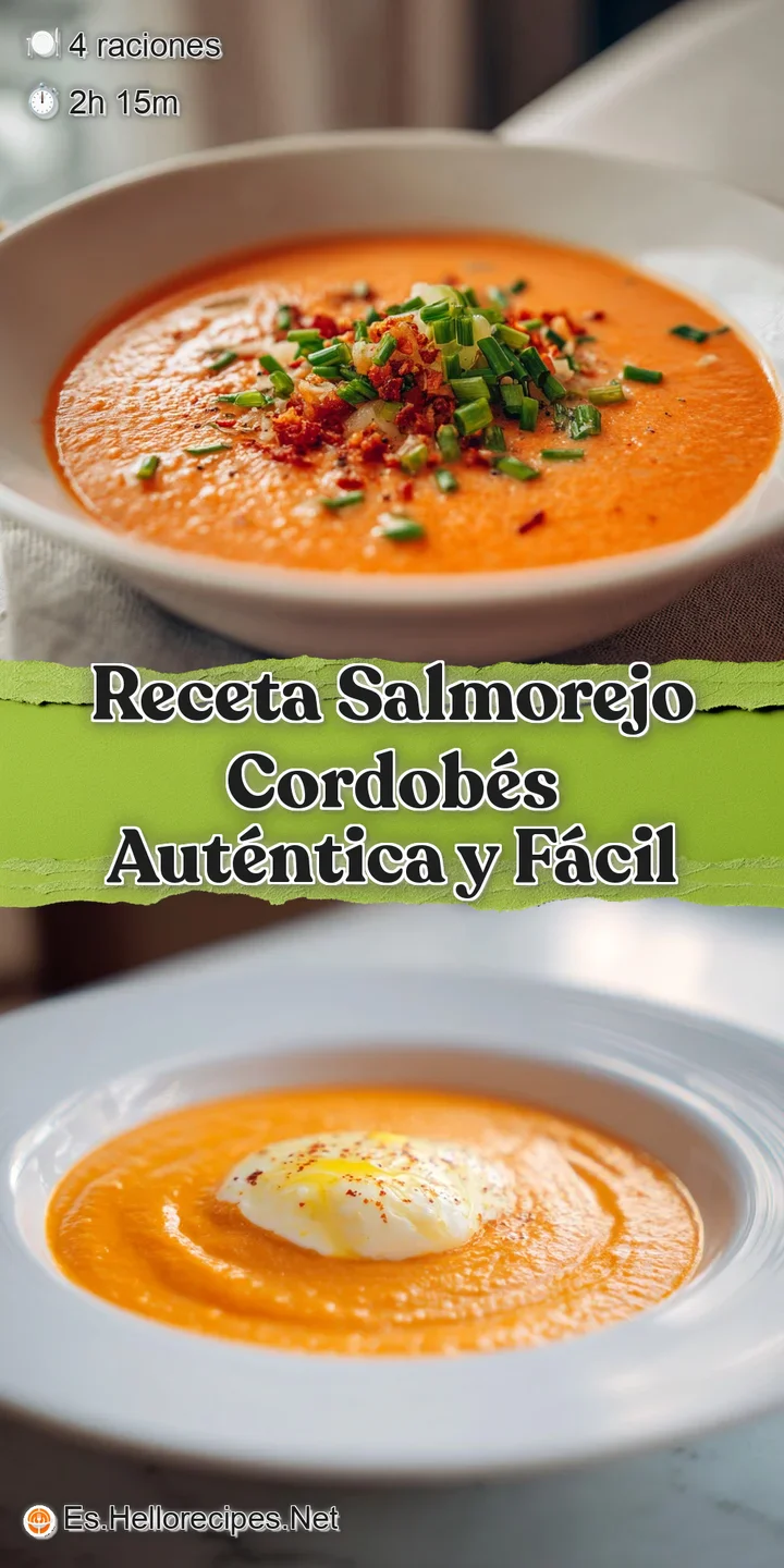 Close-up of silky smooth salmorejo, highlighting the rich, deep orange color and glistening olive oil drizzle. Inviting an...