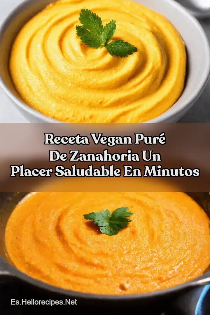 Receta Vegan Pur&eacute; de Zanahoria Un Placer Saludable en Minutos