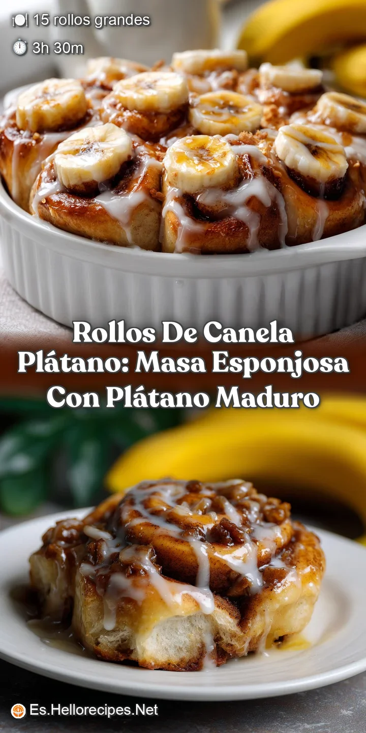 Rollos de Canela Pl&aacute;tano: Masa Esponjosa con Pl&aacute;tano Maduro
