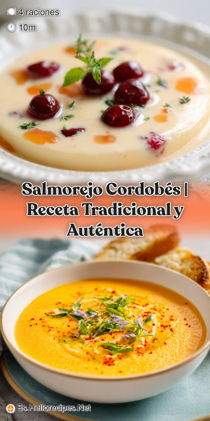 Creamy, sunset-orange Salmorejo, showing rich texture with glistening olive oil droplets and savory ham crumbles.