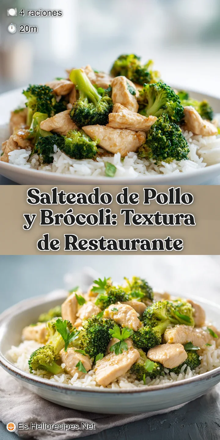 Close-up of glistening chicken and broccoli stir-fry, showcasing textures of crisp broccoli florets and tender, juicy chic...
