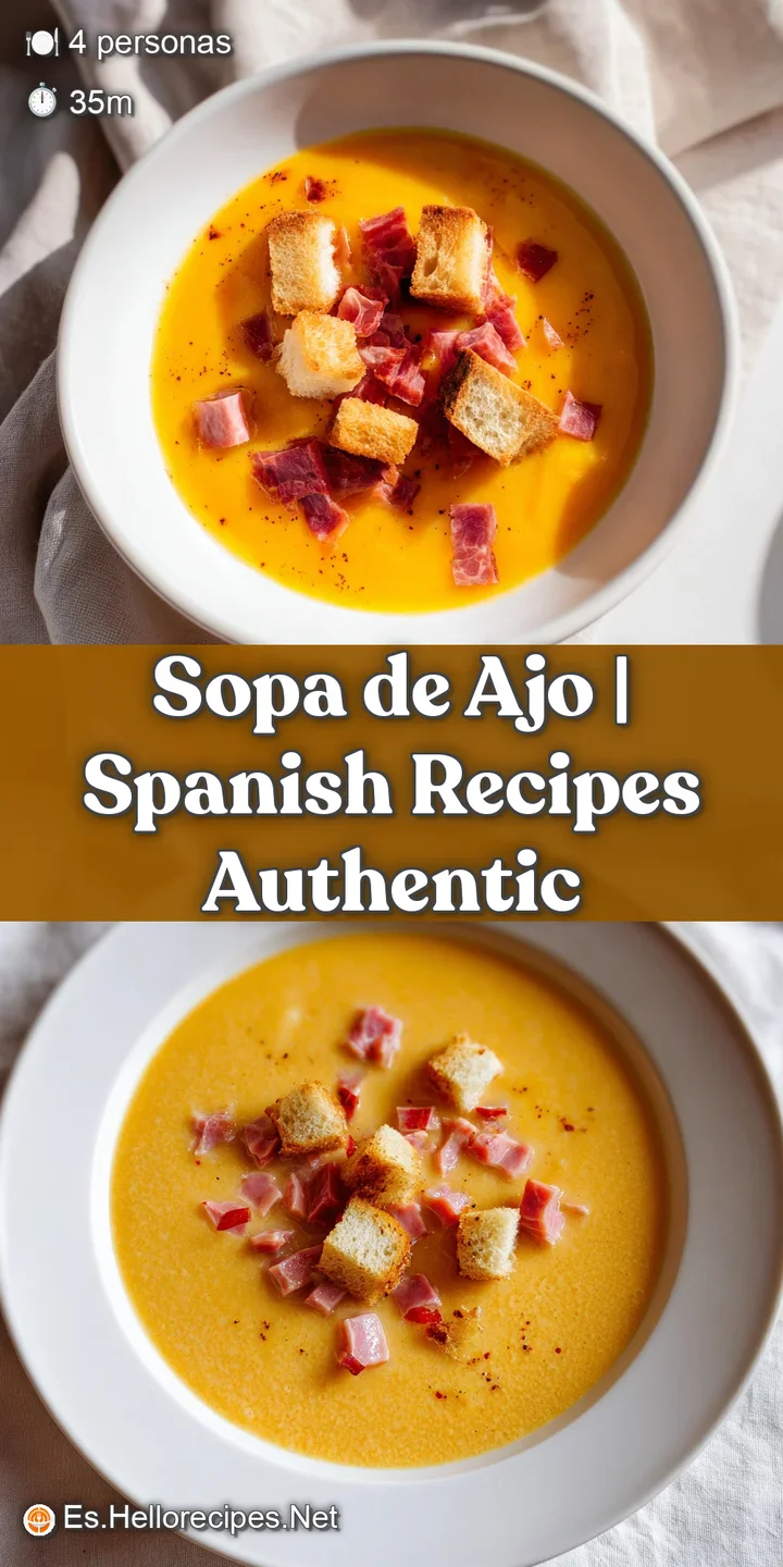 Primer plano de caldo humeante y espeso, resaltando la textura del pan crujiente y la yema l&iacute;quida del huevo fundi&eacute;ndose.