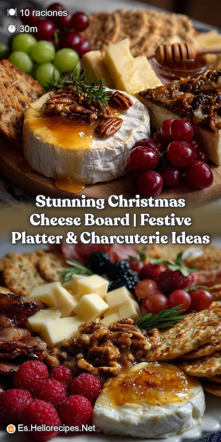 Close-up of a cheese board featuring creamy brie, sharp cheddar, and vibrant red grapes. Textures and colors create an inv...