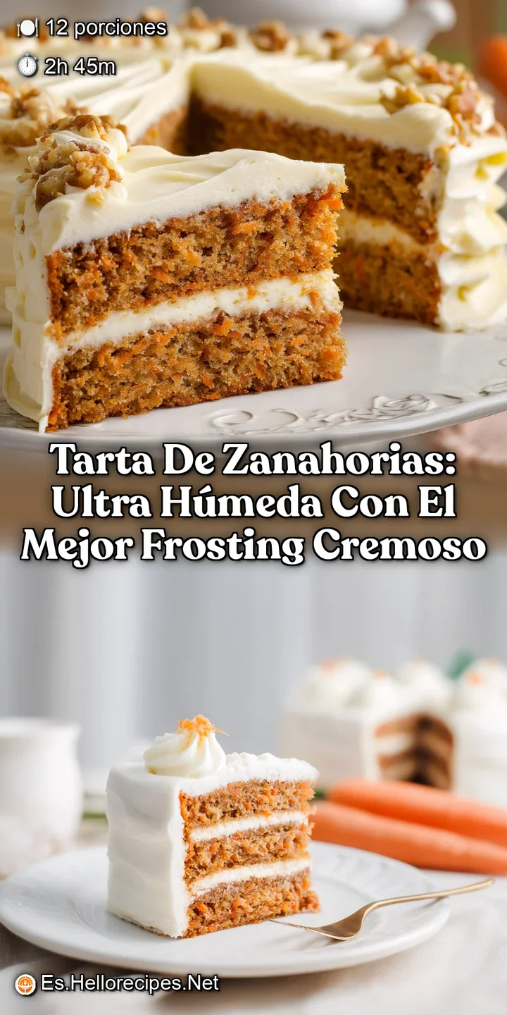 Tarta De Zanahorias: Ultra H&uacute;meda con el Mejor Frosting Cremoso