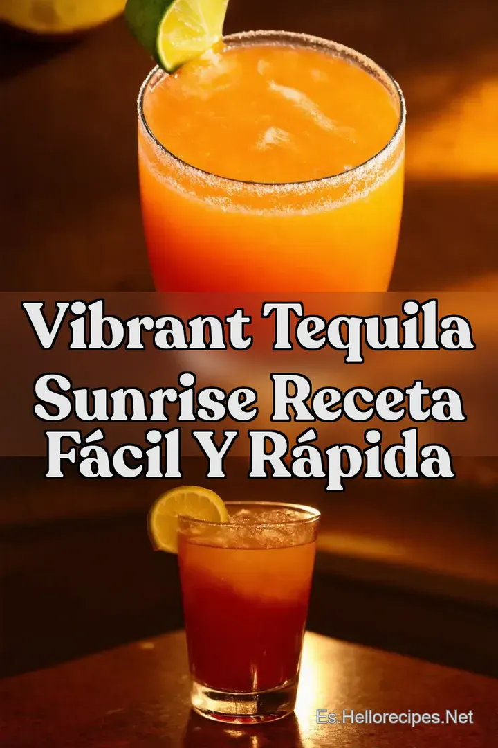 Vibrant Tequila Sunrise Receta F&aacute;cil y R&aacute;pida