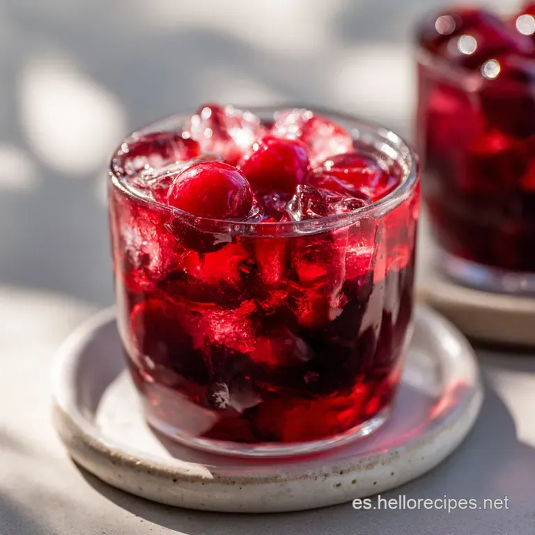 Icy, deep-red agua de Jamaica in a tall glass, garnished with a lime wedge, promising a cool, tangy, and beautiful beverage.