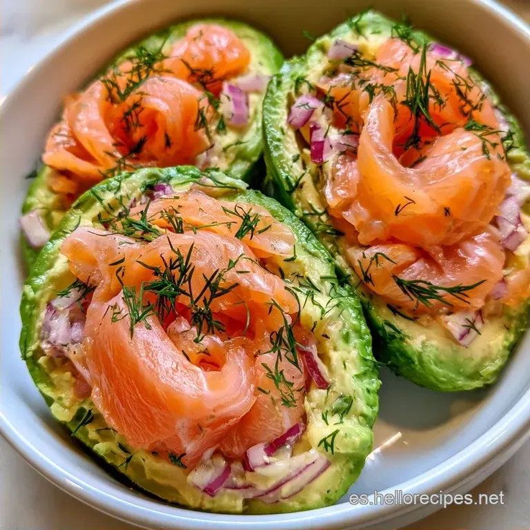 Aguacates Rellenos Salmón con Yogur Griego