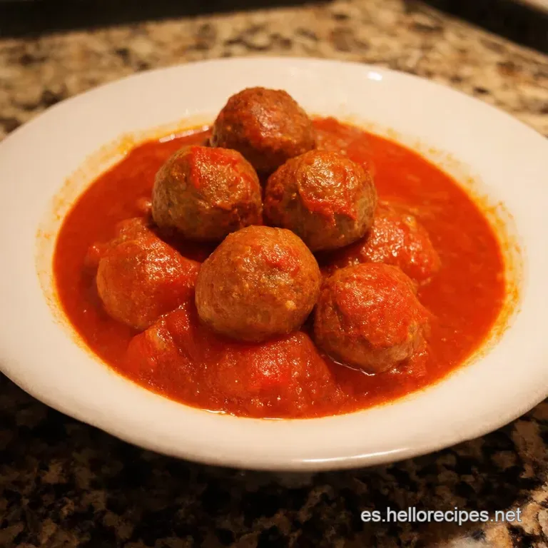Alb&oacute;ndigas Con Tomate a La Espa&ntilde;ola Como Las De La Abuela presentation