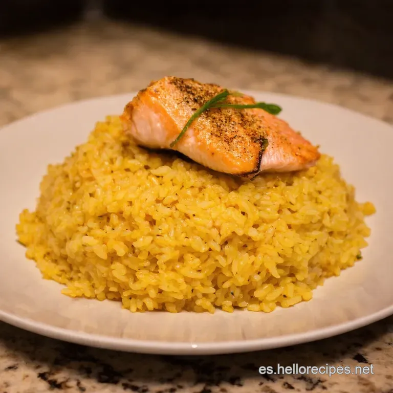 Arroz Crocante Con Pescado a La Marinera presentation