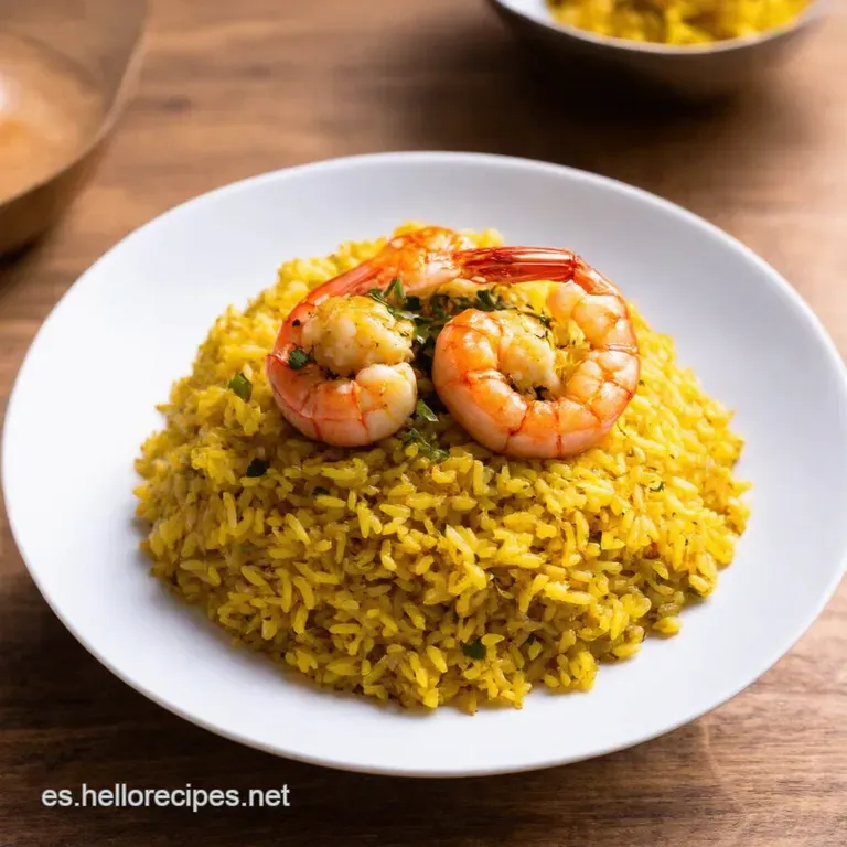 Arroz De Coliflor Al Ajillo Con Gambas presentation