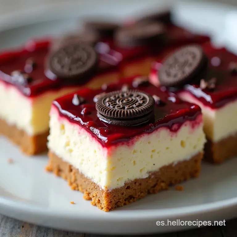 Barritas de Cheesecake de Oreo Caseras