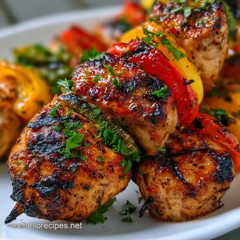 Brochetas de Pollo y Verduras Jugosas