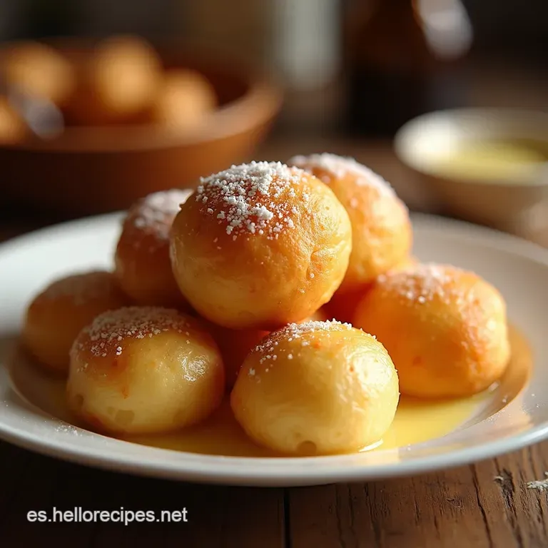Bu&ntilde;uelos De Viento Rellenos De Crema Pastelera presentation