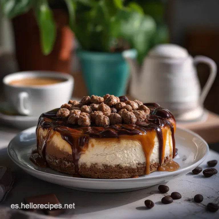 Cheesecake De Caf&eacute; Chocolate Y Caramelo Perfecto presentation