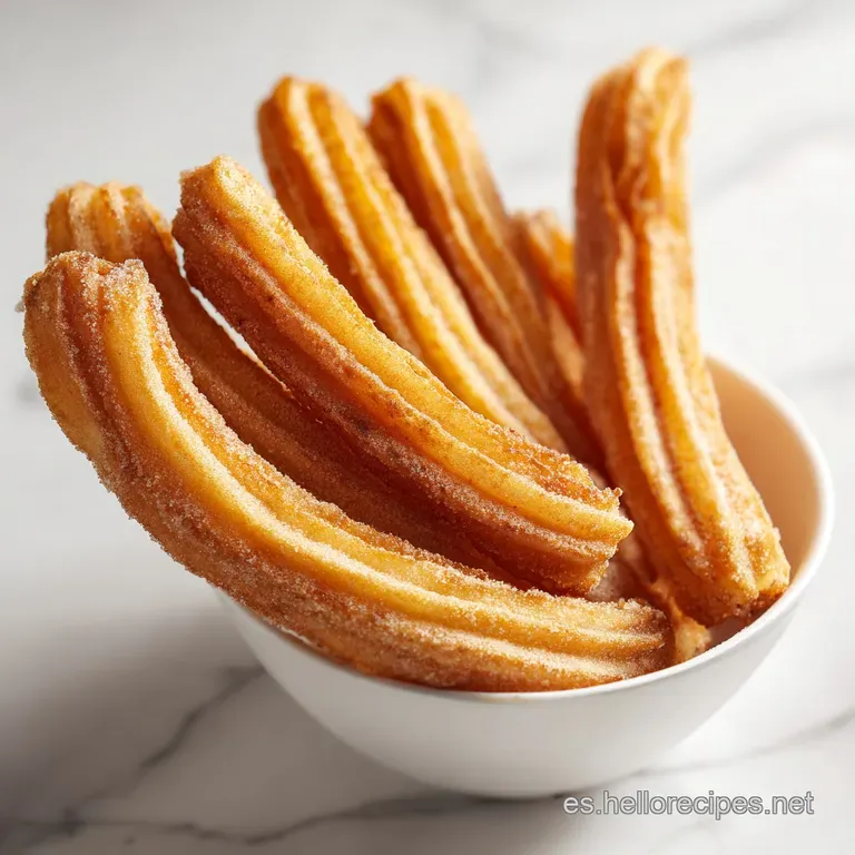 A delicate swirl of warm, sugary churros elegantly presented with a rich chocolate dipping sauce.