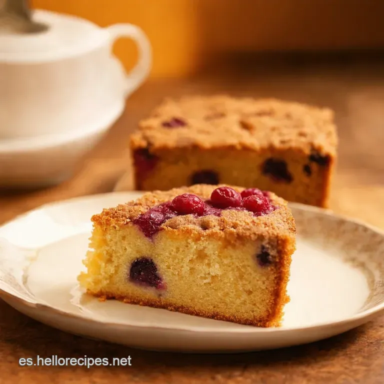 Coffee Cake Con Ar&aacute;ndanos Esponjoso presentation