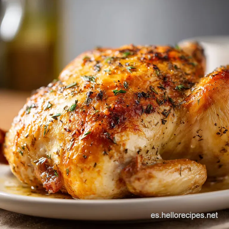 Perfectly portioned roasted chicken beside vibrant vegetables, topped with fresh herbs, on a clean, white plate.