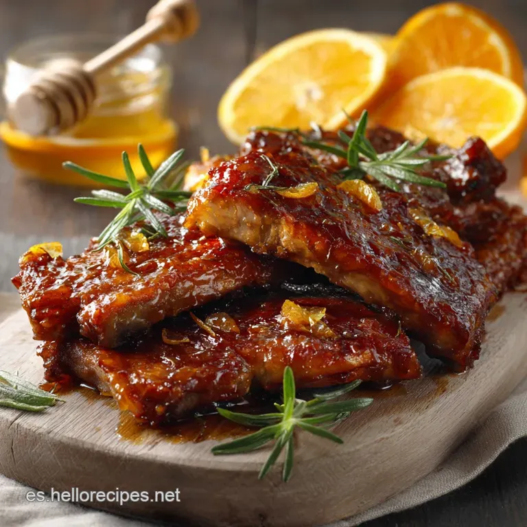 Costillas de Cerdo Glaseadas con Miel y Naranja que se Deshacen en la Boca