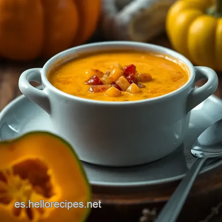 Crema De Calabaza Acaramelada Con Un Toque De Naranja presentation
