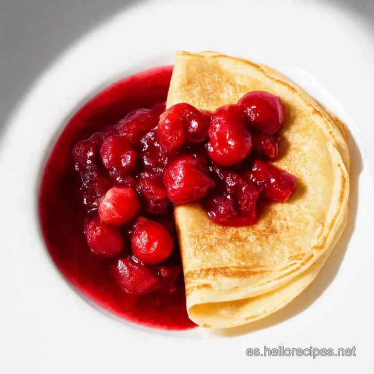 Crepes Integrales con Mermelada de Cerezas y Toque Frutal