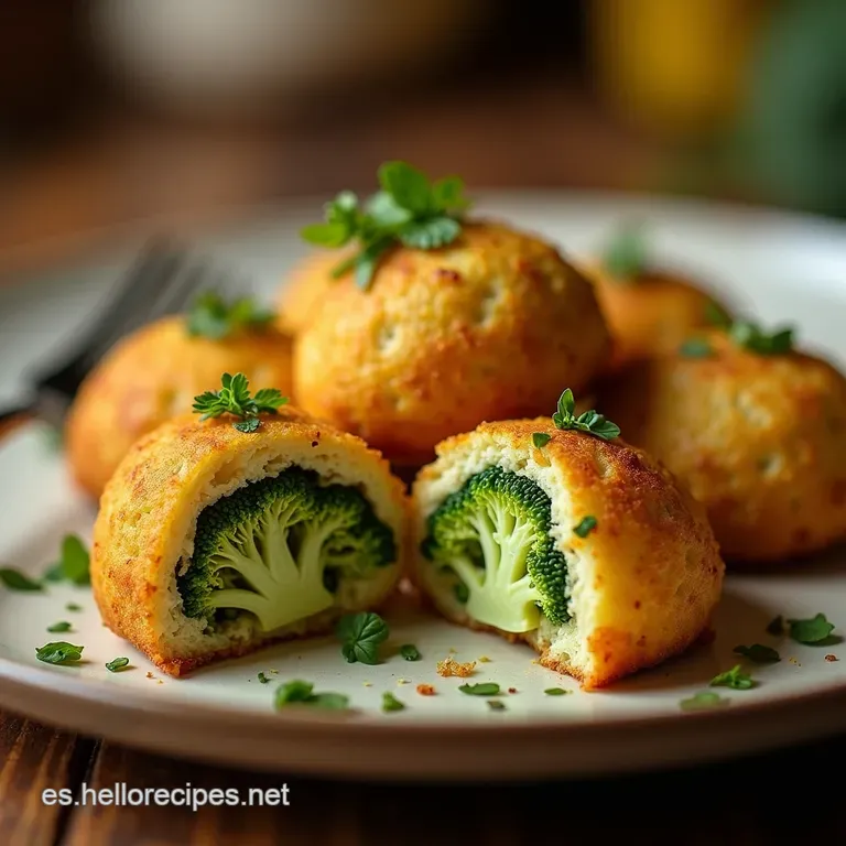 Croquetas De Br&oacute;coli Y Feta Cremosas Por Dentro Crujientes Por Fuera presentation