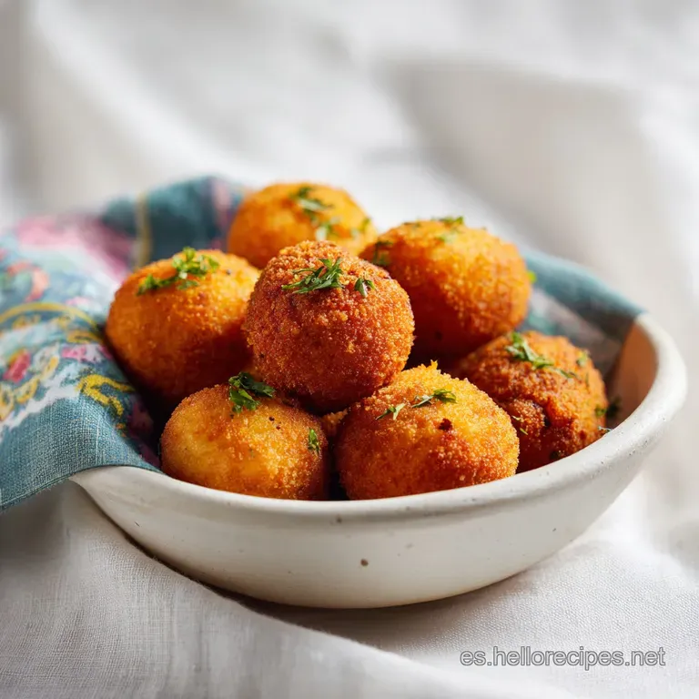 Plated croquetas artfully arranged, drizzled with a vibrant aioli and garnished with fresh parsley sprigs.