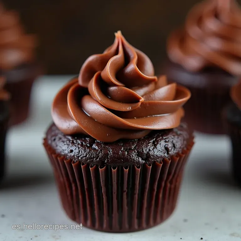 Los Duendes Oscuros del Horno Cupcakes de Chocolate H&uacute;medos con Ganache Sedoso
