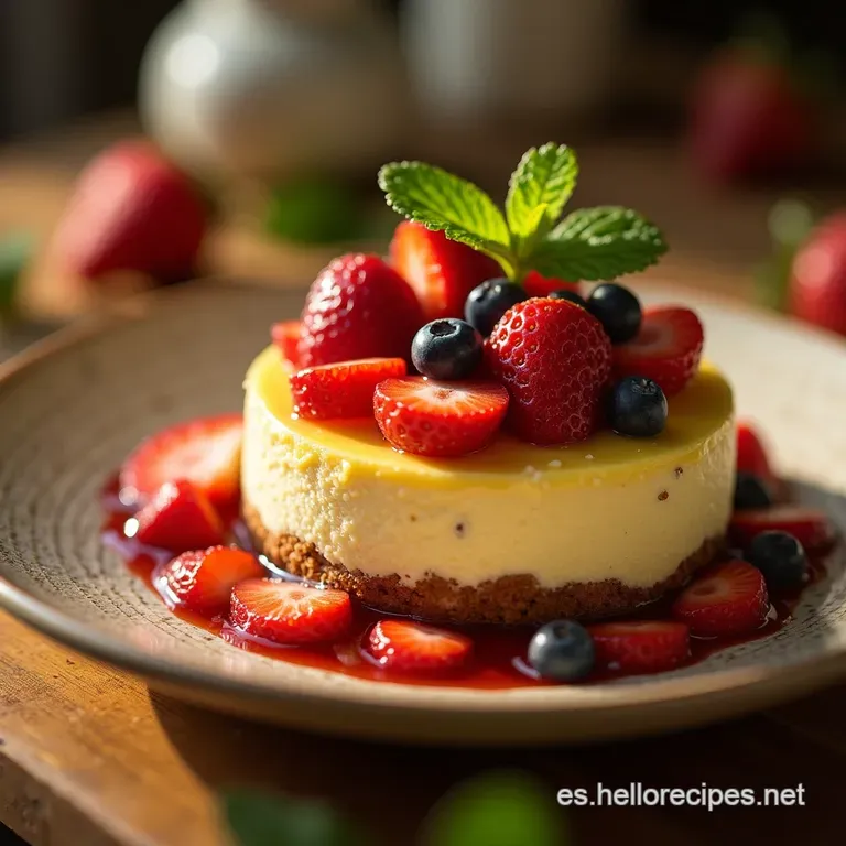 El Capricho De La Abuela Ensalada De Frutas Frescas Con Crujiente De Cheesecake presentation