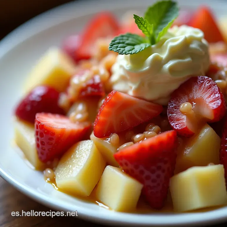 El Capricho de la Abuela Ensalada de Frutas Frescas con Crujiente de Cheesecake