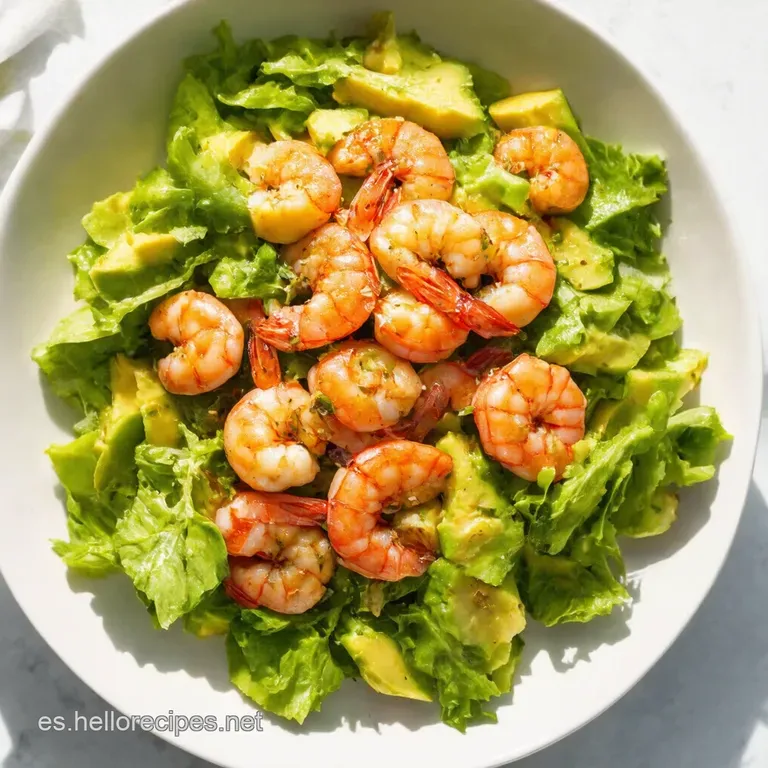 Ensalada de Aguacate y Gambas con Salsa Brava