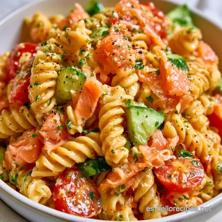 Ensalada De Pasta Con Salmón Ahumado en 20 Minutos
