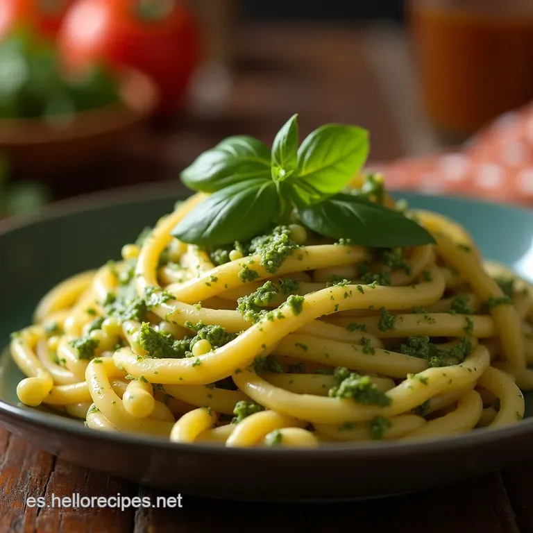 Espagueti Verde Cremoso a La Mexicana El Confort Hecho Pasta presentation