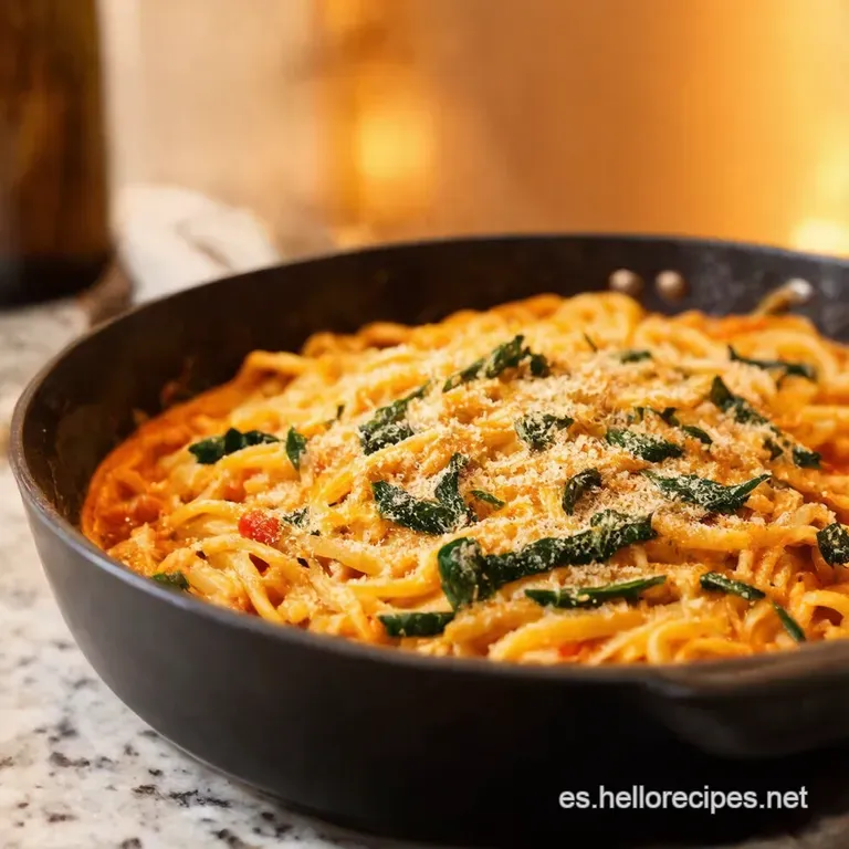 Espaguetis Con Espinacas Y Pi&ntilde;ones Receta Italiana Express presentation