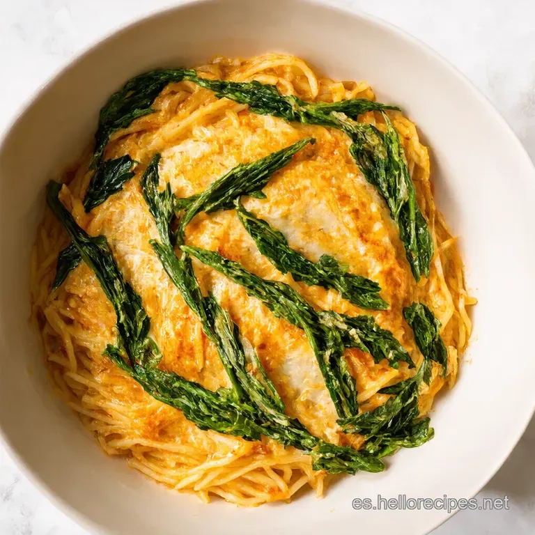 Espaguetis con Espinacas y Pi&ntilde;ones Receta Italiana Express