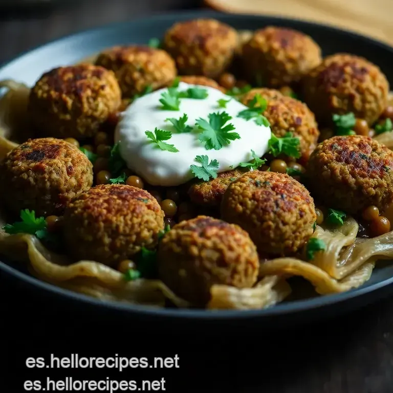 Falafel De Lentejas F&aacute;ciles Con Salsa Vegana presentation