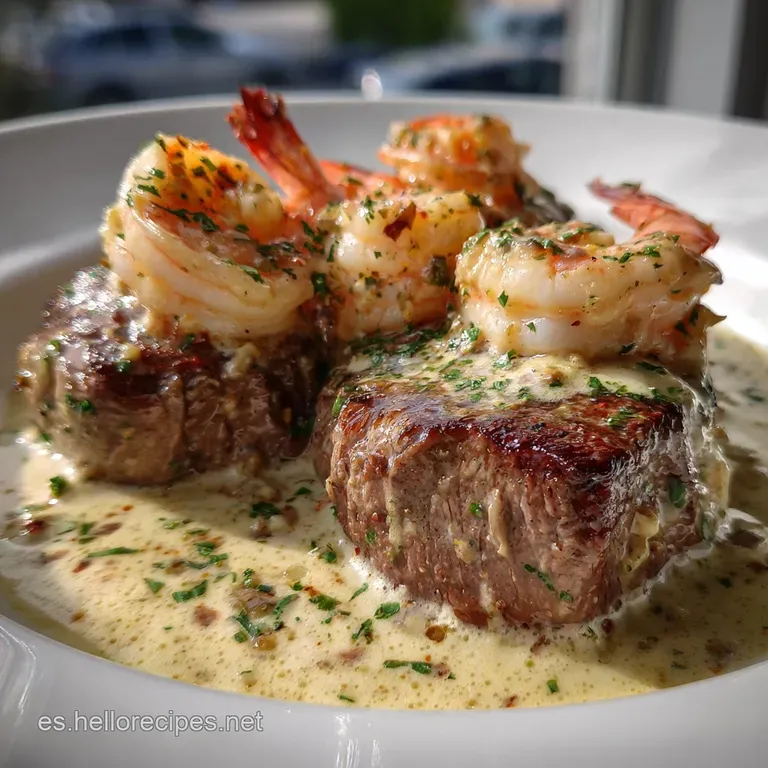 Filete con Camarones en Salsa Cremosa: Cena Elegante