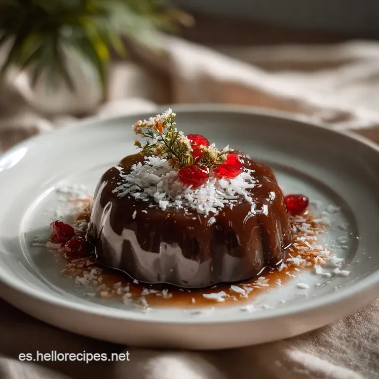 Exquisita Gelatina De Chocolate Y Coco: Sabor Intenso presentation