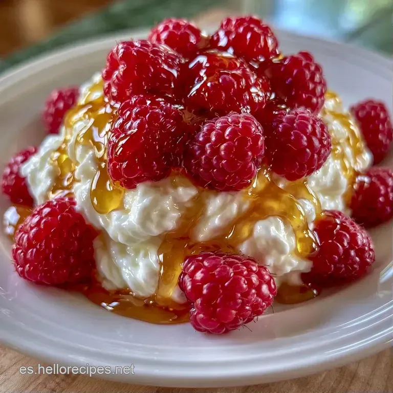 Copas de cristal con nieve de yogur blanco, hojas de menta verde vibrante y frutos rojos sobre una mesa de madera clara.
