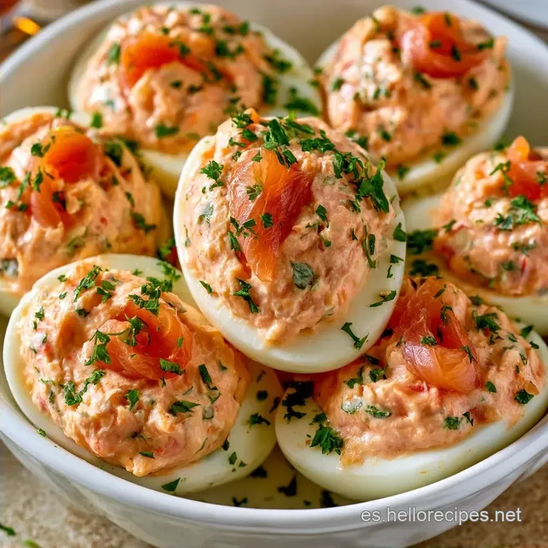 Huevos Rellenos Con Salmón y Yogur Griego