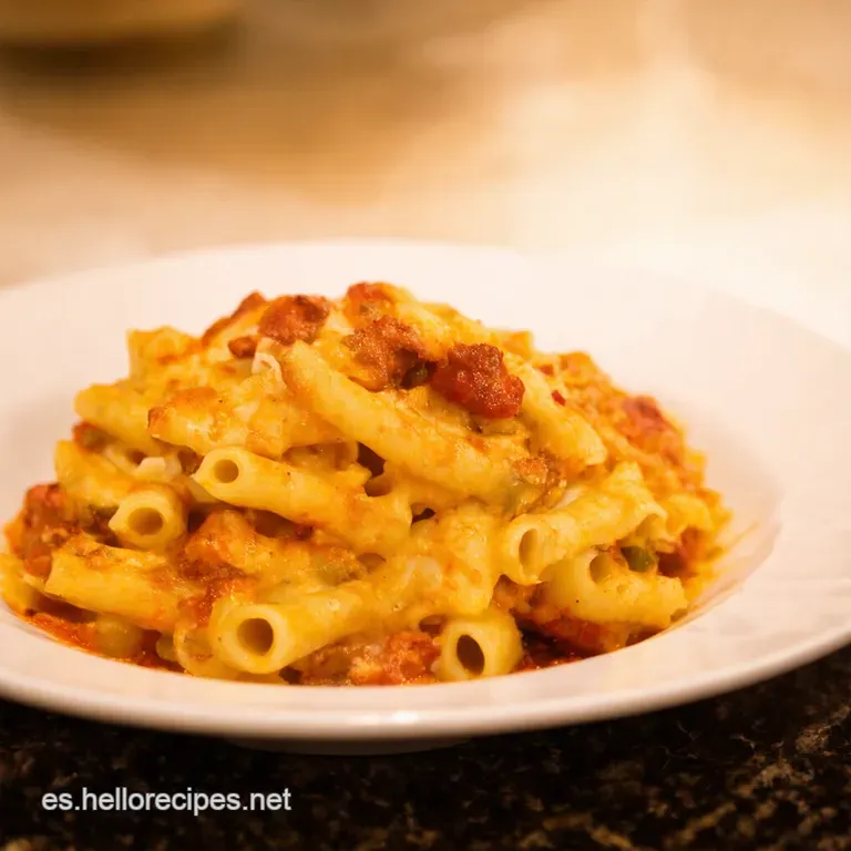 Macarrones Con Chorizo Y Queso Gratinado presentation