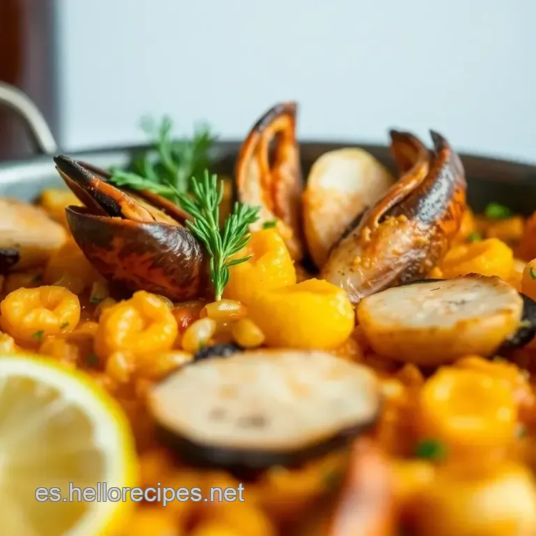 Paella De Marisco Al Estilo Espa&ntilde;ol presentation