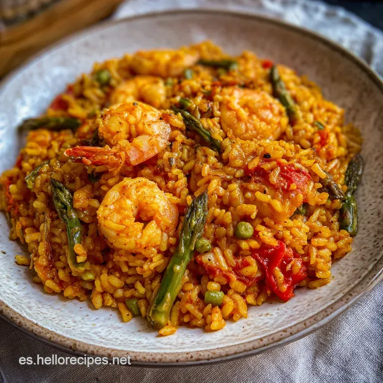 Elegant plate of paella; saffron-infused rice glistens alongside tender chicken, plump mussels, and juicy shrimp.