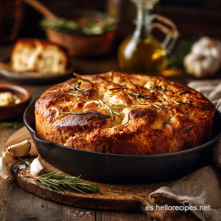 Pan R&uacute;stico sin Amasado con Romero y Ajo: La Receta Milagro