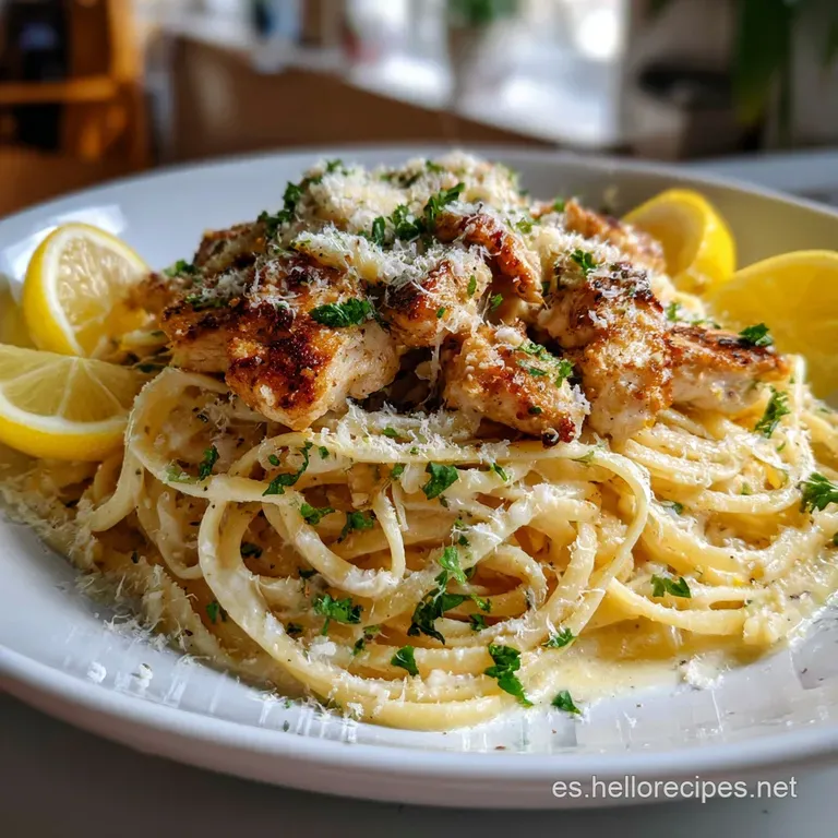 Pollo Pasta Lim&oacute;n Parmesano: Receta R&aacute;pida y Cremosa