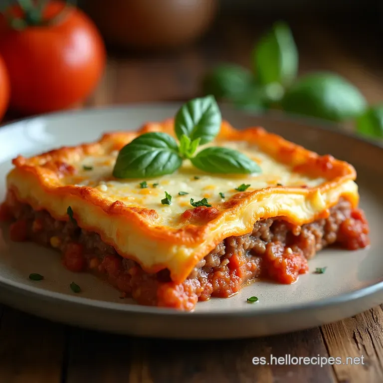 Pastel De Carne Gratinado Con Parmesano Un Cl&aacute;sico Elevado presentation