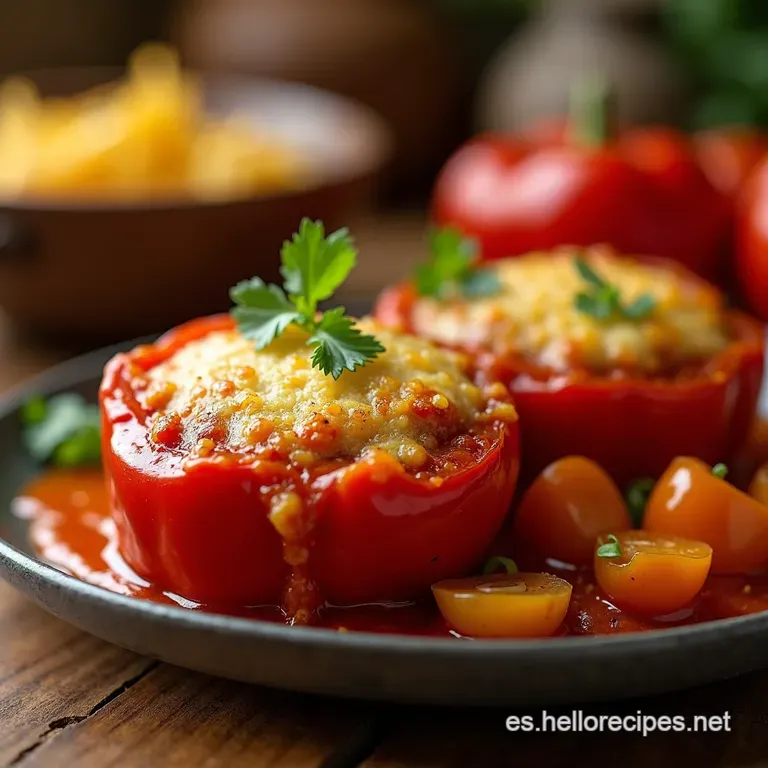Pimientos Rellenos Keto a La Espa&ntilde;ola presentation